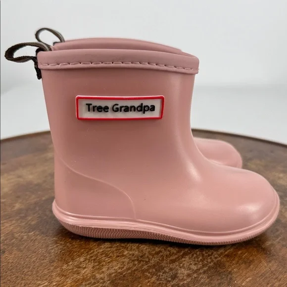 Tree Grandpa Boots Girls Toddler 13 Pink Rain Rubber Slip On - Picture 3 of 10